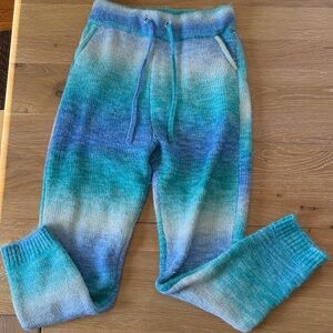 Frankie's Bikinis Teal & Blue Gradient Knit Joggers